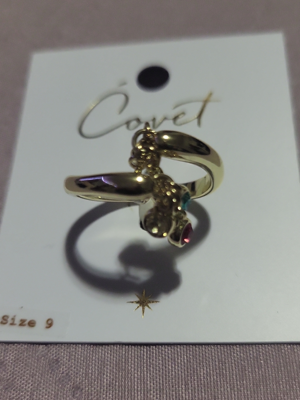 Cove Gold Open Wrap Ring with Colorful Gem Accents